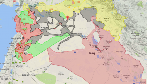 ISIS territory in black