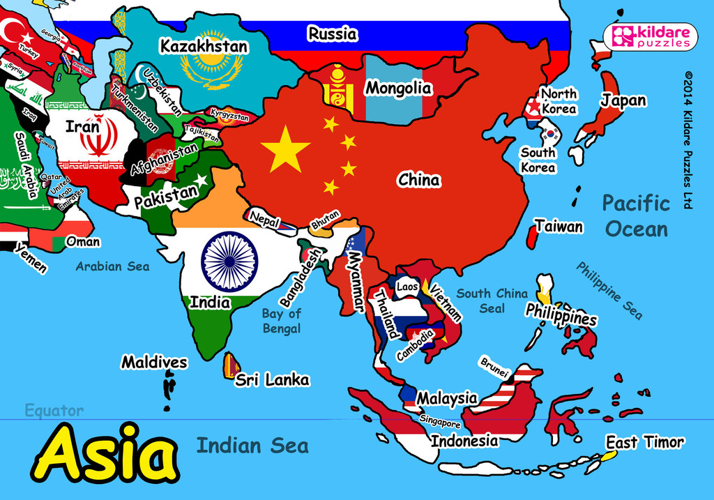 No Of Countries In Asia | Map of Atlantic Ocean Area
